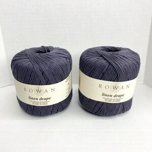 Rowan Linen Drape Yarn (2) Linen Viscose (109 yds/ 50g each) Shade 841 Dark Gray